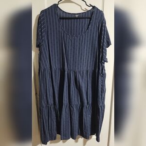 Navy Striped Dress